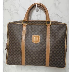 CELINE Vintage Macadam Pattern Triomphe Bag/Briefcase - EUC